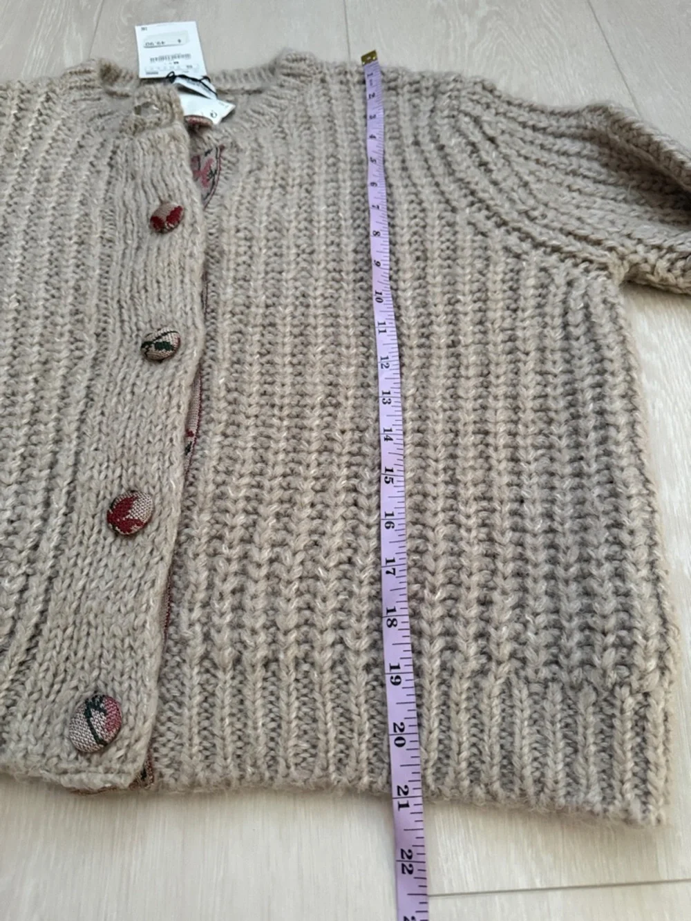 Zara Chunky Taupe Knit Cardigan - Picture 9 of 9